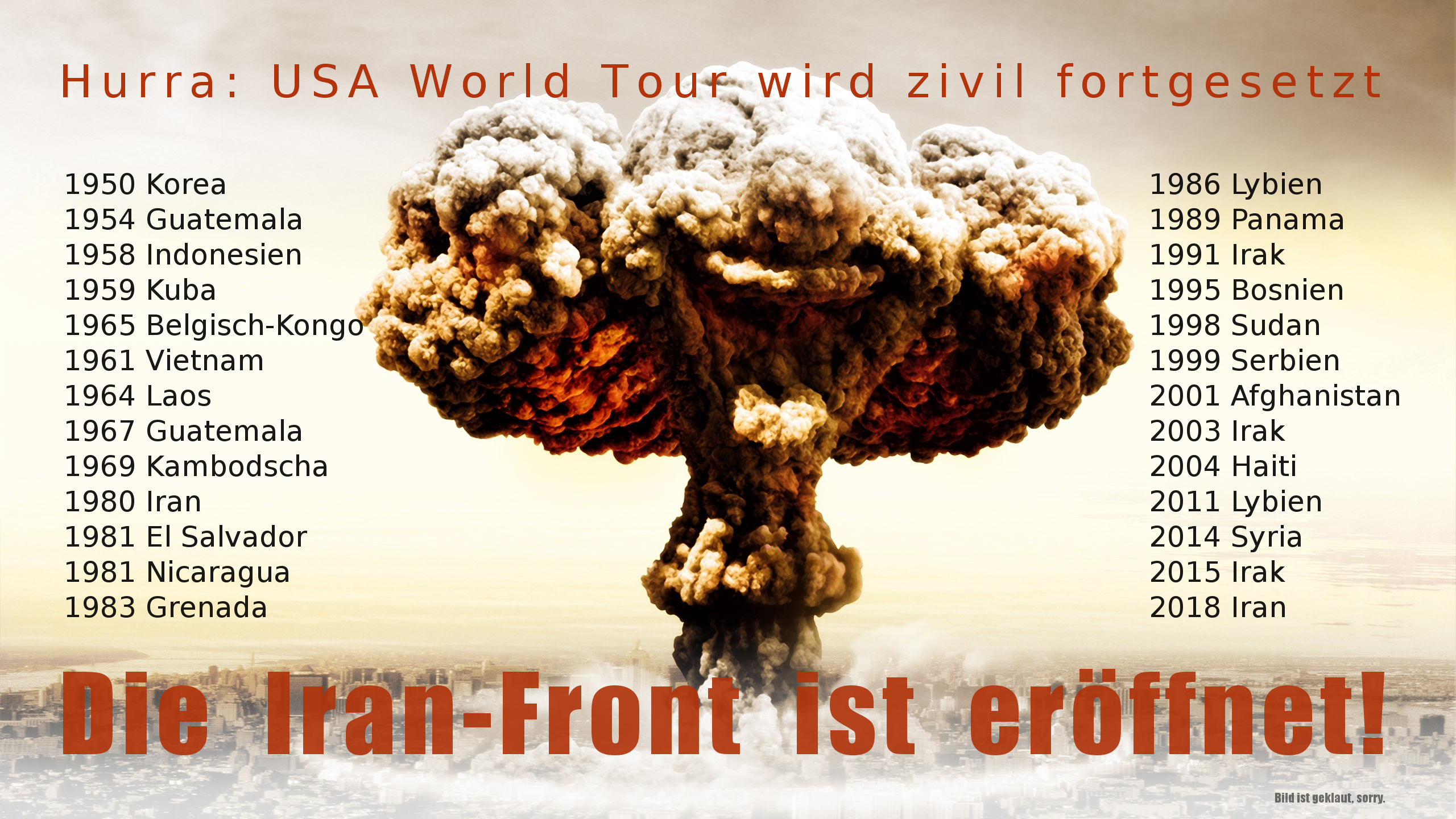 Die Iran-Front ist eröffnet!