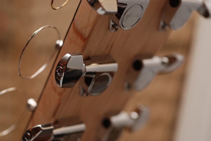 Der Kopf einer Gitarre